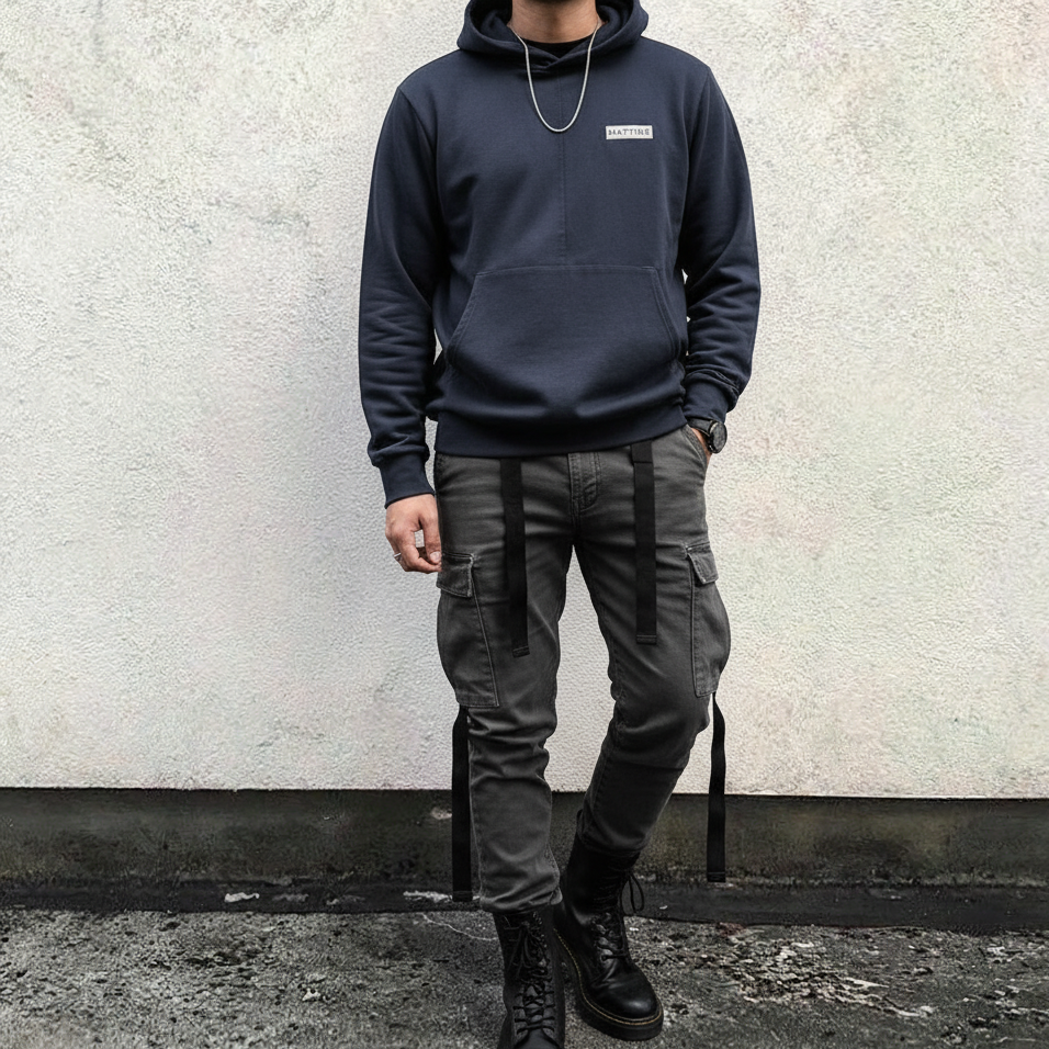 BLUZA Z KAPTUREM UNISEX - GRANATOWA