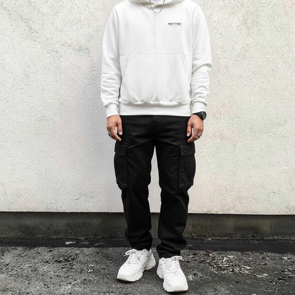 BLUZA Z KAPTUREM UNISEX - BIAŁA