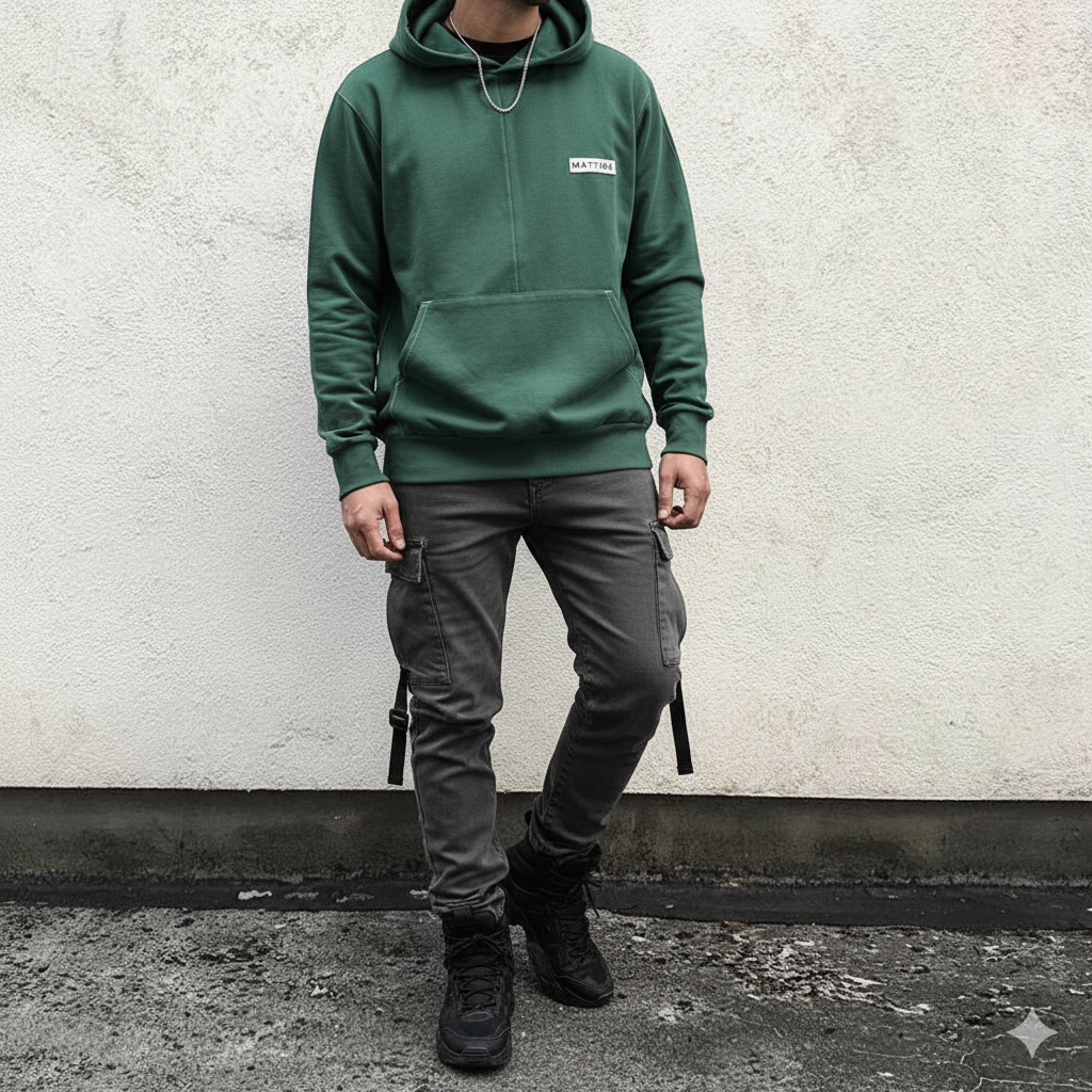 BLUZA Z KAPTUREM UNISEX - ZIELONA