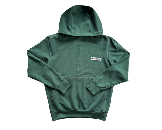 BLUZA Z KAPTUREM UNISEX - ZIELONA Z BIAŁYM PRZESZYCIEM